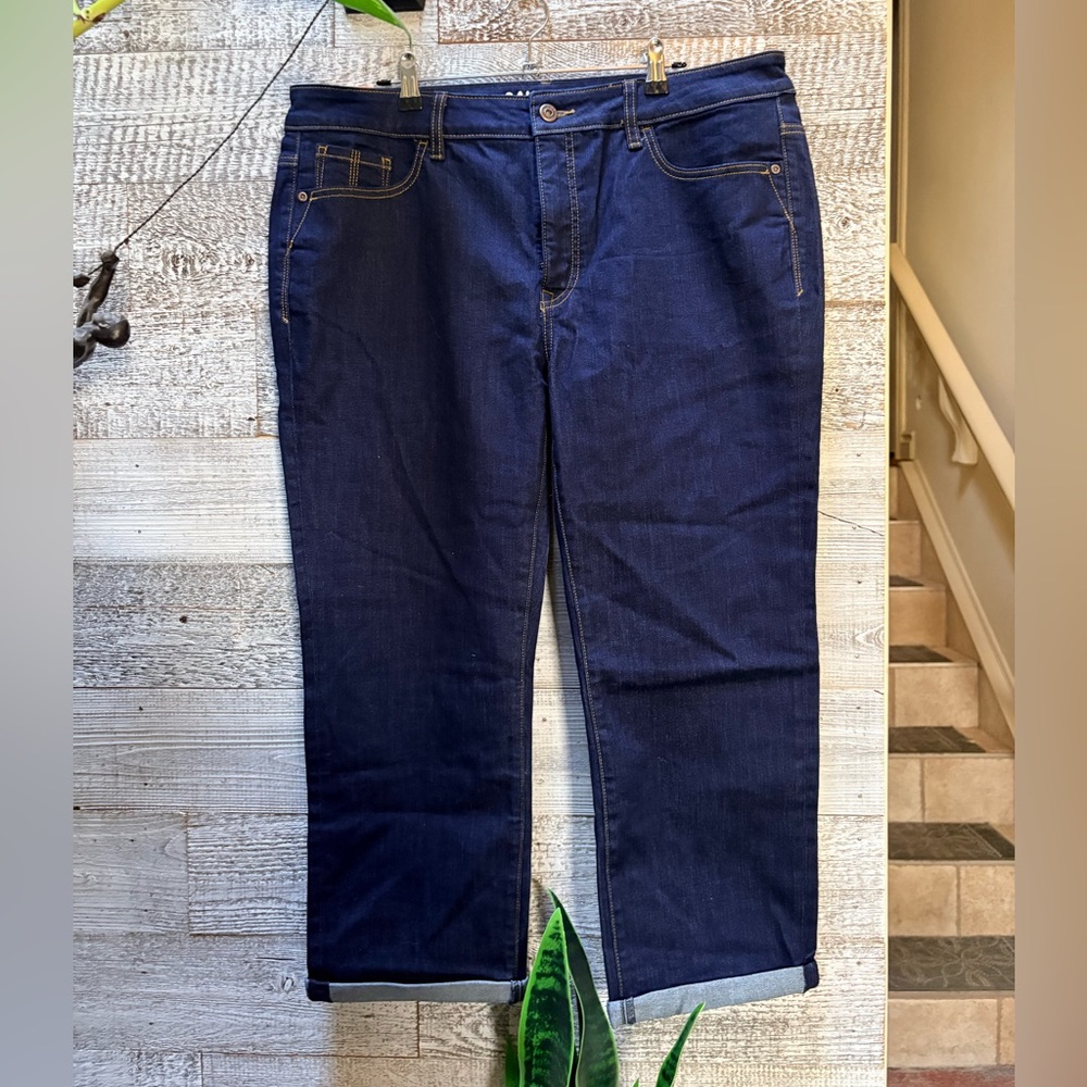 🏷 Santana Jeans | NWT Mid-Rise Cuffed Straight Leg Ankle Jeans - 16, Dark Wash